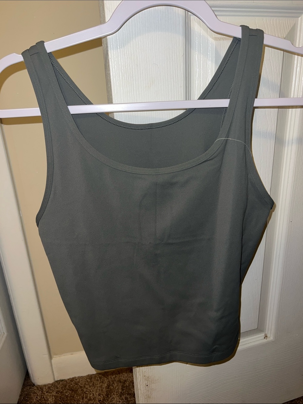 CRZ YOGA Gray Scoop Neck Tank Top